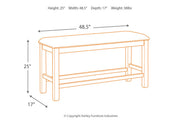 Moriville Beige Counter Height Dining Table and 2 Barstools and Bench -  Ashley - Lara Furniture
