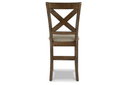 Moriville Beige Counter Height Dining Table and 6 Barstools -  Ashley - Lara Furniture