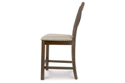 Moriville Beige Counter Height Dining Table and 6 Barstools -  Ashley - Lara Furniture