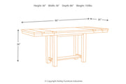 Moriville Beige Counter Height Dining Table and 6 Barstools -  Ashley - Lara Furniture