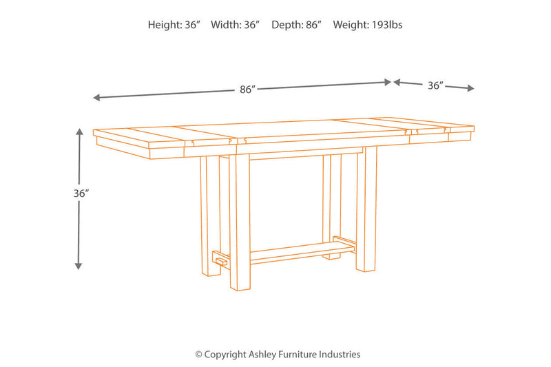 Moriville Beige Counter Height Dining Table and 2 Barstools and Bench -  Ashley - Lara Furniture
