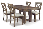 Moriville Beige Dining Table and 4 Chairs -  Ashley - Lara Furniture