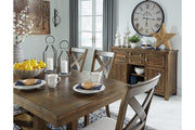 Moriville Beige Dining Table and 4 Chairs and Bench -  Ashley - Lara Furniture
