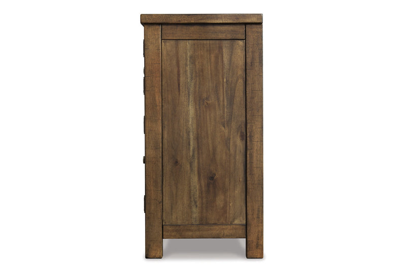 Moriville Grayish Brown Counter Height Dining Table with 4 Barstools, Bench, and Server -  Ashley - Lara Furniture