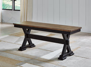 Wildenauer Brown/Black Dining Table with 2 Chairs and Bench from Ashley - Lara Furniture