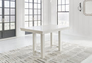 Robbinsdale Antique White Counter Height Dining Table and 6 Barstools and Bench with Storage from Ashley - Lara Furniture