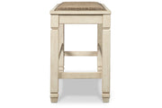 Bolanburg Antique White Counter Height Dining Table, 4 Stools, Bench and 2 Display Cabinets -  Ashley - Lara Furniture