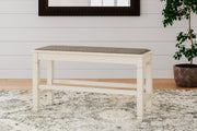 Bolanburg Antique White Counter Height Dining Table, 4 Stools, Bench and 2 Display Cabinets -  Ashley - Lara Furniture