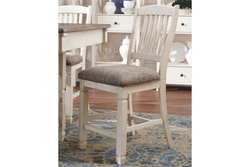 Bolanburg Antique White Counter Height Dining Table, 4 Barstools, Bench and Server -  Ashley - Lara Furniture