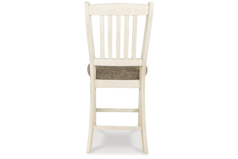 Bolanburg Antique White Counter Height Dining Table, 4 Barstools, Bench and Server -  Ashley - Lara Furniture