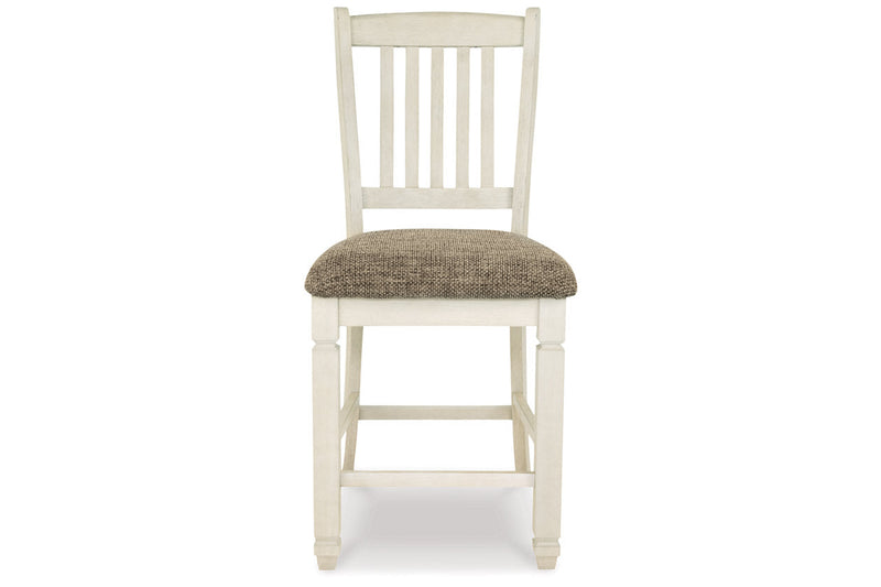 Bolanburg Antique White Counter Height Dining Table, 4 Barstools, Bench and Server -  Ashley - Lara Furniture