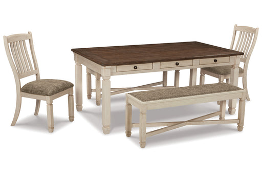 Bolanburg Antique White Dining Table with 2 Chairs and 2 Benches -  Ashley - Lara Furniture