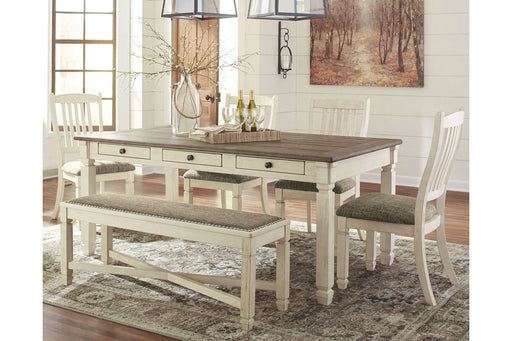 Bolanburg Antique White Dining Table with 4 Chairs and Bench -  Ashley - Lara Furniture