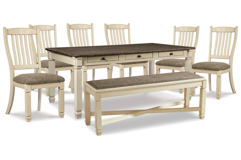Bolanburg Two-tone Dining Table, 6 Chairs, and Bench -  Ashley - Lara Furniture