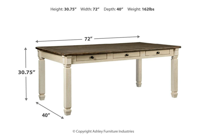 Bolanburg Antique White Dining Table with 2 Chairs and 2 Benches -  Ashley - Lara Furniture