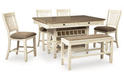 Bolanburg Two-tone Counter Height Dining Table and 4 Barstools and Bench -  Ashley - Lara Furniture