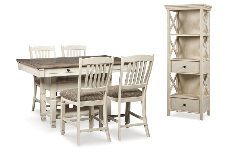 Bolanburg Two-tone Counter Height Dining Table and 4 Barstools with Display Cabinet -  Ashley - Lara Furniture