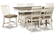 Bolanburg Two-tone Counter Height Dining Table and 6 Barstools with Server -  Ashley - Lara Furniture