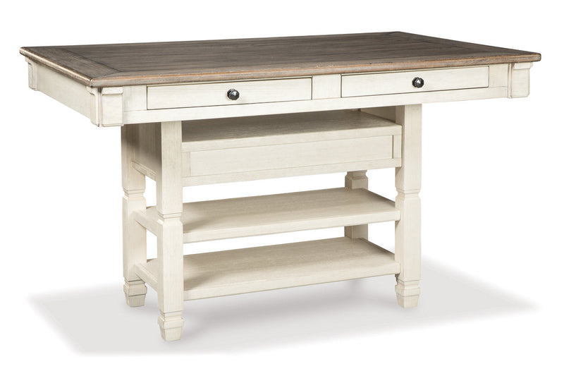 Bolanburg Two-tone Counter Height Dining Table with 6 Barstools -  Ashley - Lara Furniture