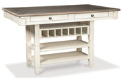 Bolanburg Two-tone Counter Height Dining Table and 6 Barstools with Server -  Ashley - Lara Furniture