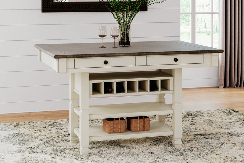 Bolanburg Two-tone Counter Height Dining Table and 4 Barstools with Display Cabinet -  Ashley - Lara Furniture