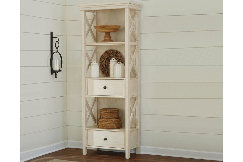 Bolanburg Antique White Counter Height Dining Table, 4 Stools, Bench and 2 Display Cabinets -  Ashley - Lara Furniture