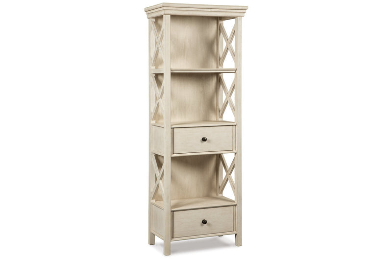 Bolanburg Antique White Counter Height Dining Table, 4 Stools, Bench and 2 Display Cabinets -  Ashley - Lara Furniture