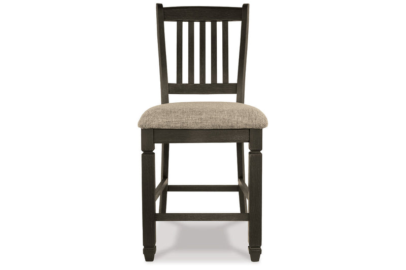 Tyler Creek Black/Grayish Brown Counter Height Table with 4 Barstools, Server and Display Cabinet -  Ashley - Lara Furniture