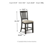 Tyler Creek Black/Gray Counter Height Dining Table and 2 Barstools from Ashley - Lara Furniture
