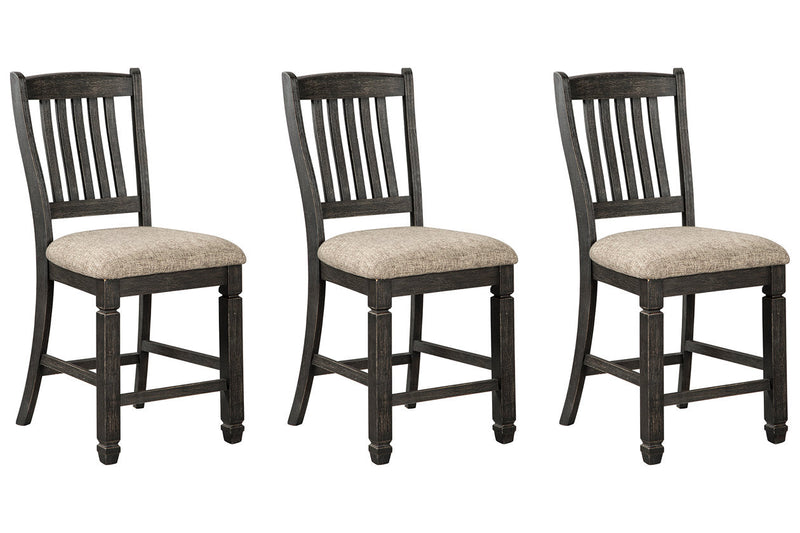 Tyler Creek Black/Gray Counter Height Dining Table with 4 Barstools -  Ashley - Lara Furniture