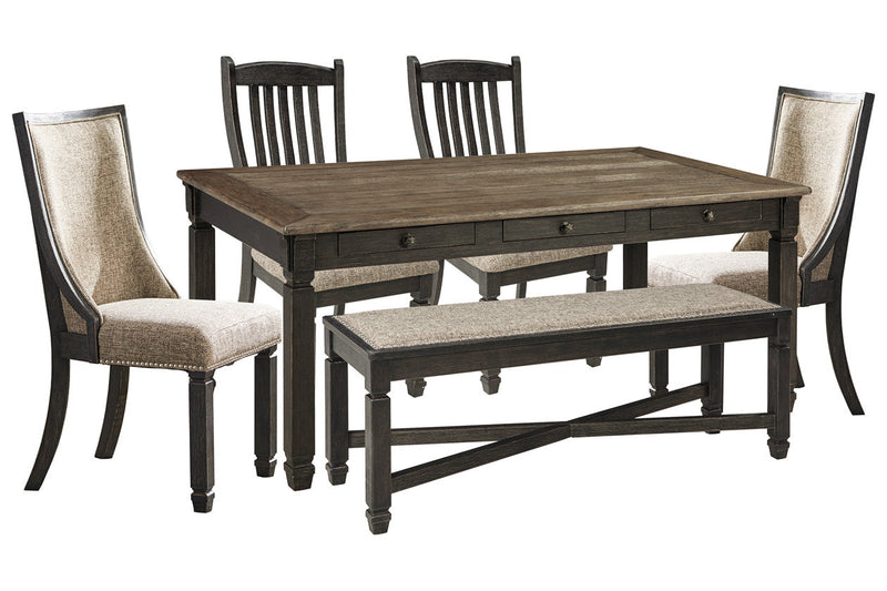 Tyler Creek Black/Gray Dining Table with 4 Chairs and Bench -  Ashley - Lara Furniture