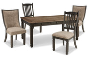Tyler Creek Black/Grayish Brown Dining Table and 4 Chairs -  Ashley - Lara Furniture