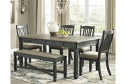 Tyler Creek Black/Gray Dining Table, 4 Chairs and Bench -  Ashley - Lara Furniture