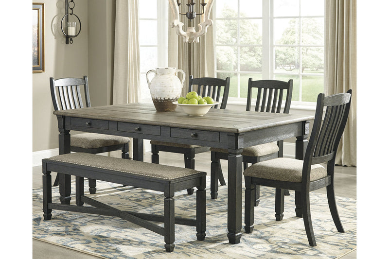 Tyler Creek Black/Gray Dining Table, 4 Chairs and Bench -  Ashley - Lara Furniture