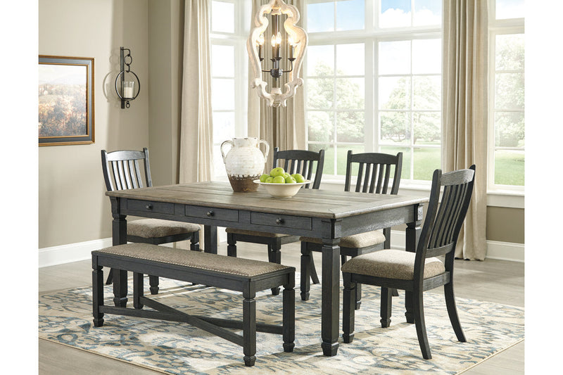 Tyler Creek Black/Gray Dining Table, 4 Chairs and Bench -  Ashley - Lara Furniture