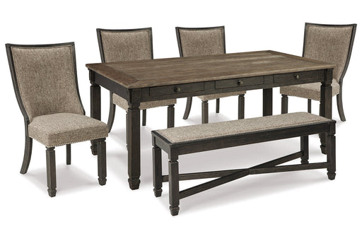 Tyler Creek Black/Grayish Brown Dining Table and 4 Chairs with Bench -  Ashley - Lara Furniture