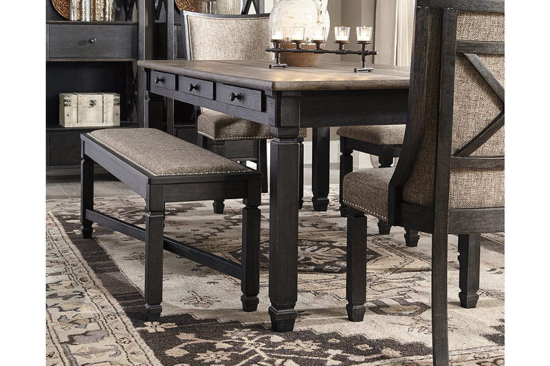 Tyler Creek Black/Grayish Brown Dining Table and 4 Chairs with Bench -  Ashley - Lara Furniture