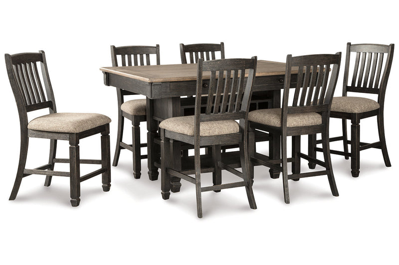 Tyler Creek Black/Gray Counter Height Dining Table and 6 Barstools -  Ashley - Lara Furniture