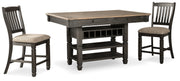 Tyler Creek Black/Gray Counter Height Dining Table and 2 Barstools from Ashley - Lara Furniture