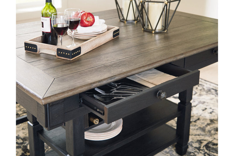 Tyler Creek Black/Gray Counter Height Dining Table and 4 Barstools and Bench -  Ashley - Lara Furniture