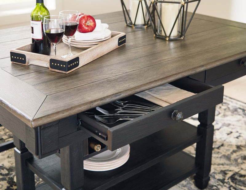 Tyler Creek Black/Gray Counter Height Dining Table and 2 Barstools from Ashley - Lara Furniture
