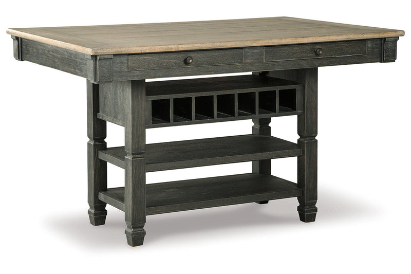 Tyler Creek Black/Grayish Brown Counter Height Dining Table and 4 Barstools with Server -  Ashley - Lara Furniture