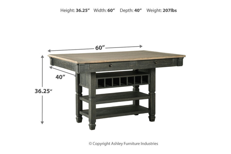 Tyler Creek Black/Gray Counter Height Dining Table with 4 Barstools -  Ashley - Lara Furniture