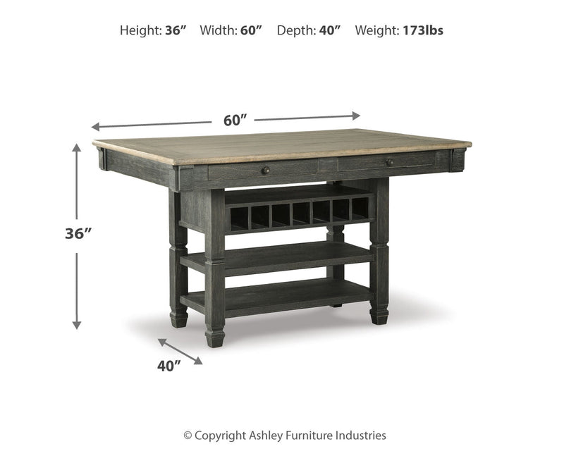 Tyler Creek Black/Gray Counter Height Dining Table and 2 Barstools from Ashley - Lara Furniture