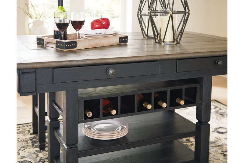Tyler Creek Black/Gray Counter Height Dining Table and 4 Barstools and Bench -  Ashley - Lara Furniture