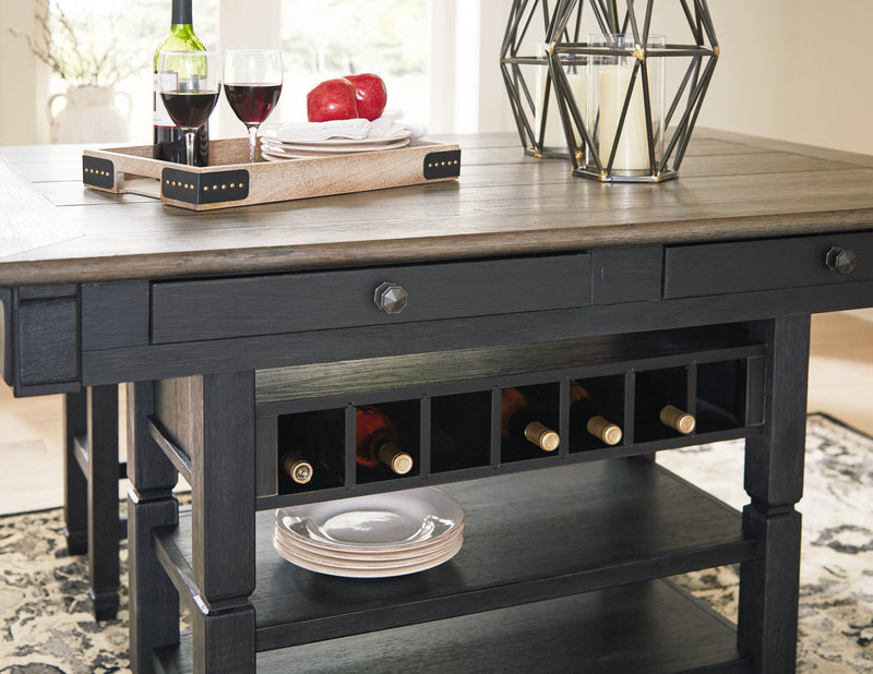 Tyler Creek Black/Gray Counter Height Dining Table and 2 Barstools from Ashley - Lara Furniture