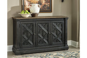 Tyler Creek Black/Grayish Brown Counter Height Table with 4 Barstools, Server and Display Cabinet -  Ashley - Lara Furniture