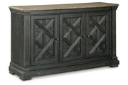 Tyler Creek Black/Grayish Brown Counter Height Dining Table and 4 Barstools with Server -  Ashley - Lara Furniture