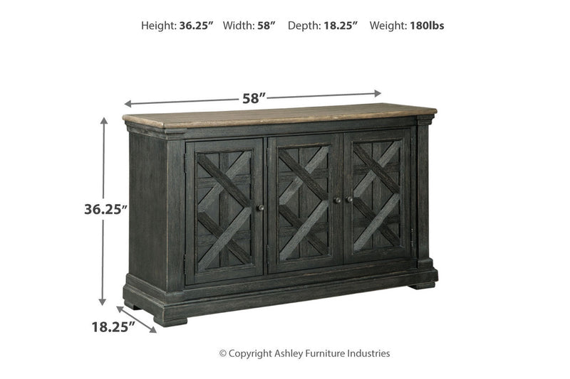 Tyler Creek Black/Grayish Brown Counter Height Dining Table and 4 Barstools with Server -  Ashley - Lara Furniture