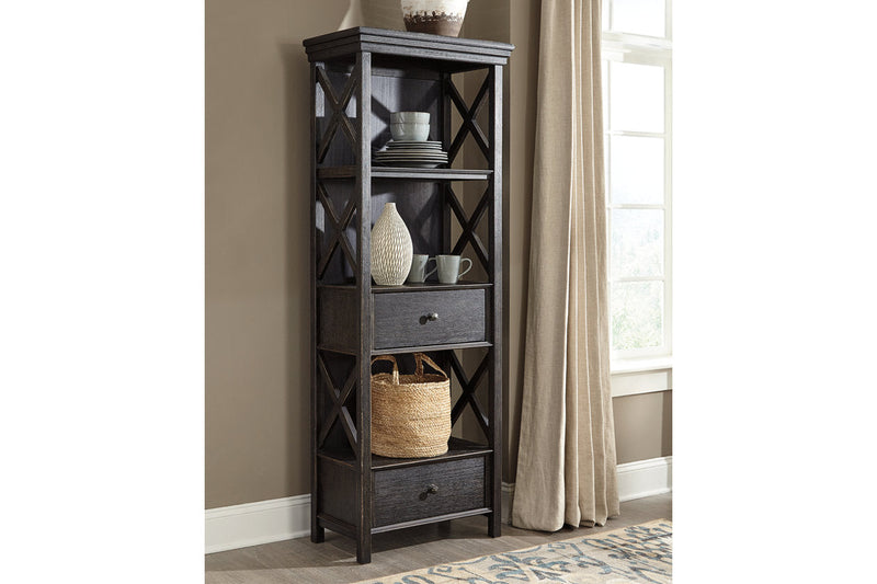 Tyler Creek Black/Grayish Brown Counter Height Table with 4 Barstools, Server and Display Cabinet -  Ashley - Lara Furniture